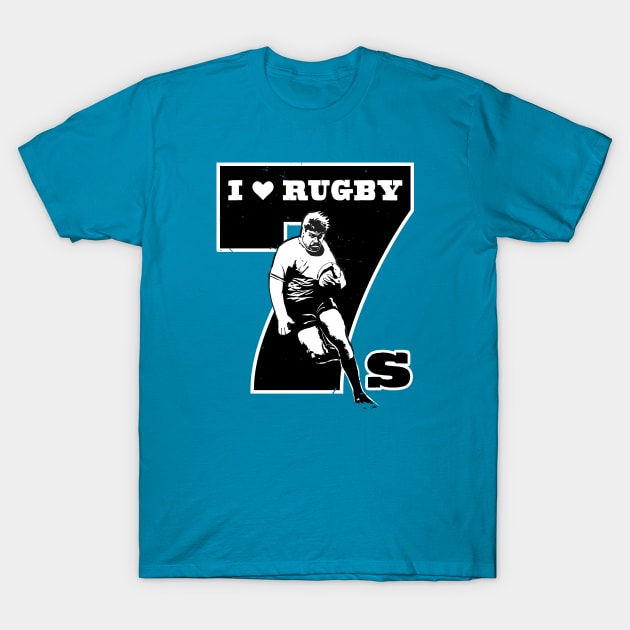 I Love Rugby Sevens T-Shirt by atomguy